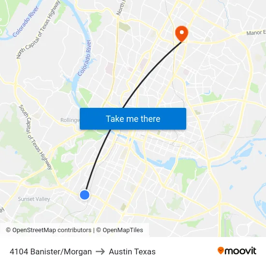 4104 Banister/Morgan to Austin Texas map