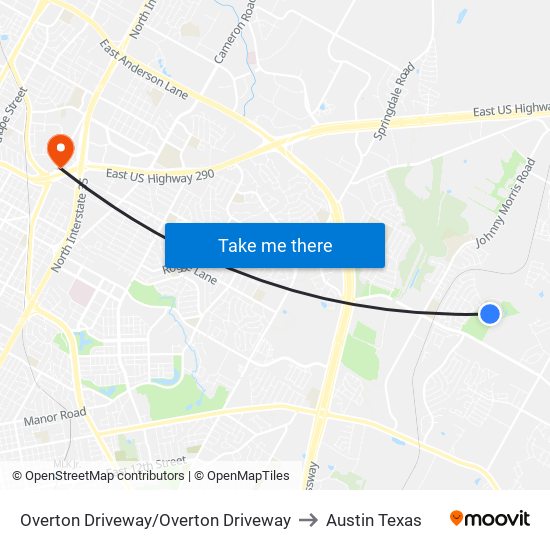 Overton Driveway/Overton Driveway to Austin Texas map