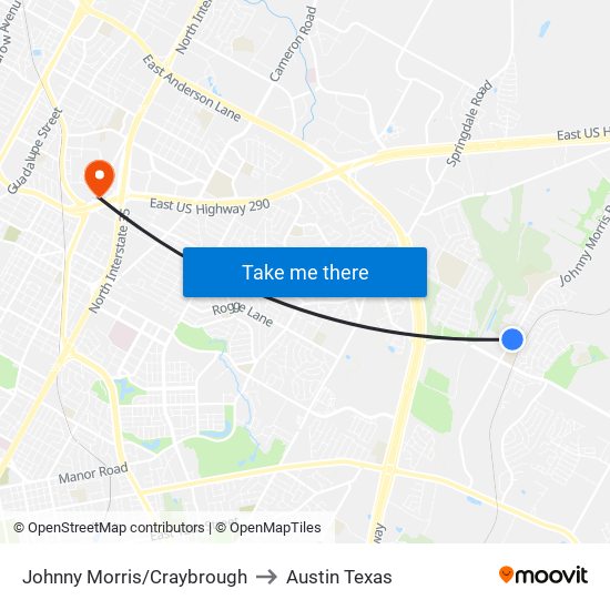 Johnny Morris/Craybrough to Austin Texas map