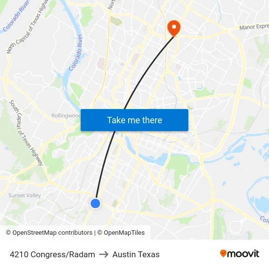 4210 Congress/Radam to Austin Texas map