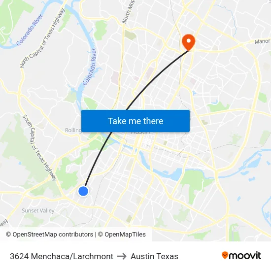3624 Menchaca/Larchmont to Austin Texas map