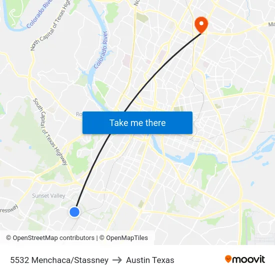 5532 Menchaca/Stassney to Austin Texas map