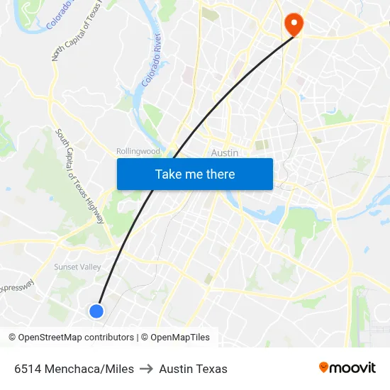 6514 Menchaca/Miles to Austin Texas map