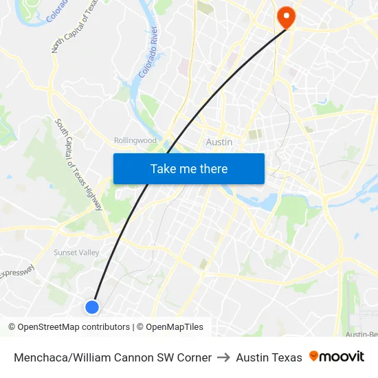 Menchaca/William Cannon SW Corner to Austin Texas map