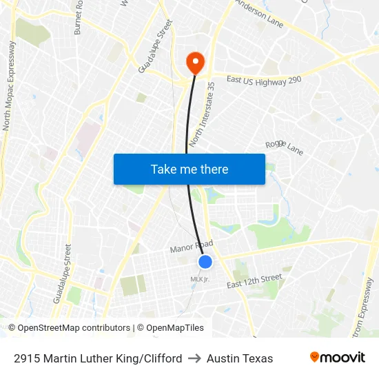 2915 Martin Luther King/Clifford to Austin Texas map