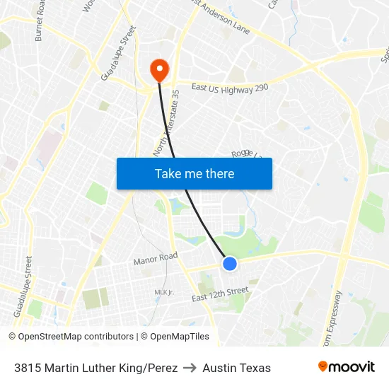 3815 Martin Luther King/Perez to Austin Texas map