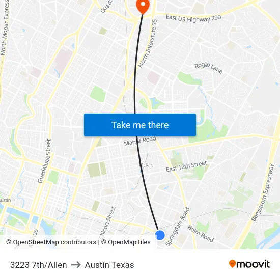 3223 7th/Allen to Austin Texas map