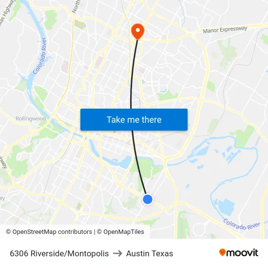 6306 Riverside/Montopolis to Austin Texas map