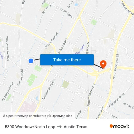 5300 Woodrow/North Loop to Austin Texas map