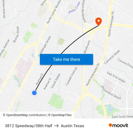 3812 Speedway/38th Half to Austin Texas map