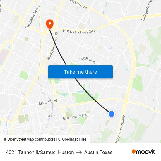 4021 Tannehill/Samuel Huston to Austin Texas map