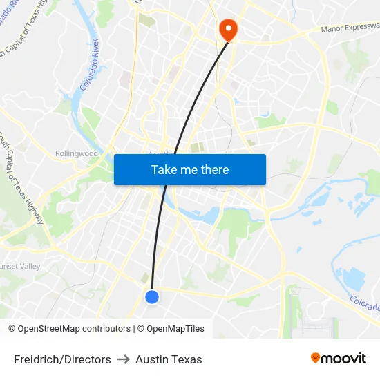 Freidrich/Directors to Austin Texas map