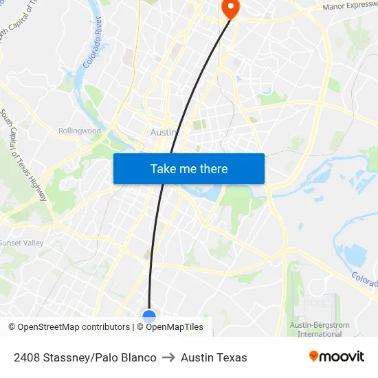 2408 Stassney/Palo Blanco to Austin Texas map