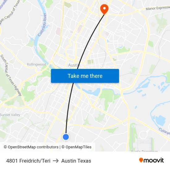 4801 Freidrich/Teri to Austin Texas map