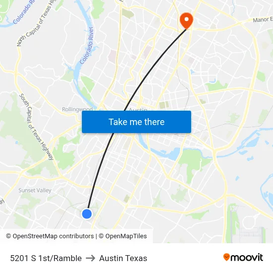 5201 S 1st/Ramble to Austin Texas map
