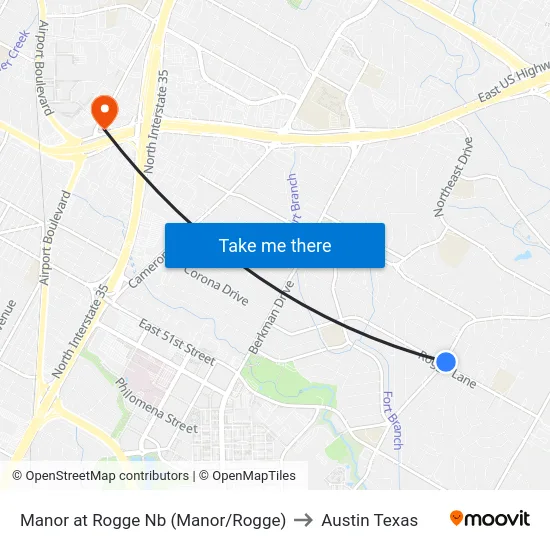 Manor at Rogge Nb (Manor/Rogge) to Austin Texas map
