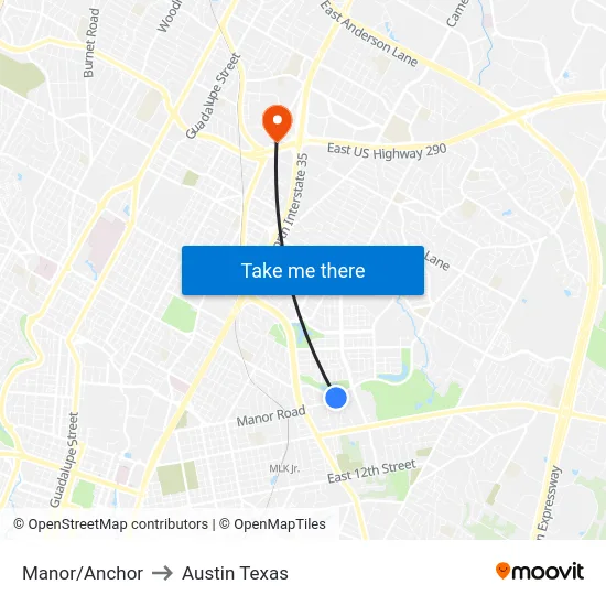 Manor/Anchor to Austin Texas map