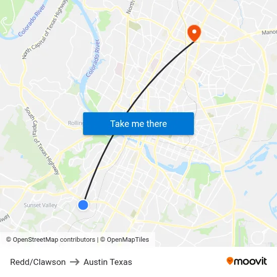 Redd/Clawson to Austin Texas map