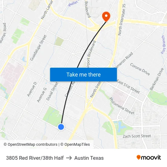 3805 Red River/38th Half to Austin Texas map