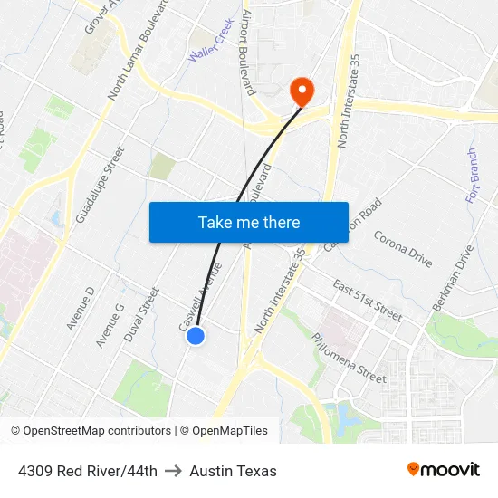 4309 Red River/44th to Austin Texas map