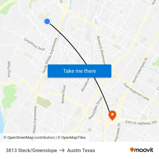 3813 Steck/Greenslope to Austin Texas map