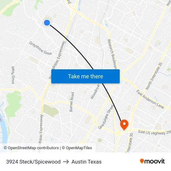 3924 Steck/Spicewood to Austin Texas map
