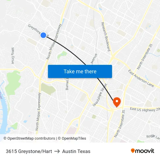 3615 Greystone/Hart to Austin Texas map
