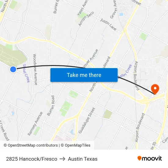 2825 Hancock/Fresco to Austin Texas map