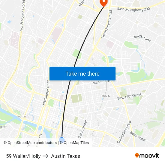 59 Waller/Holly to Austin Texas map