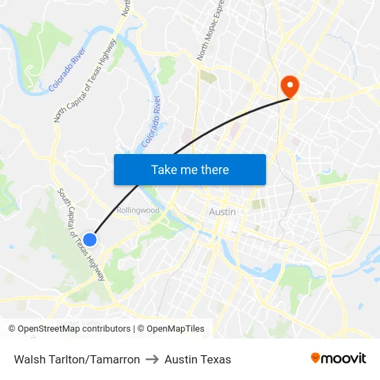 Walsh Tarlton/Tamarron to Austin Texas map