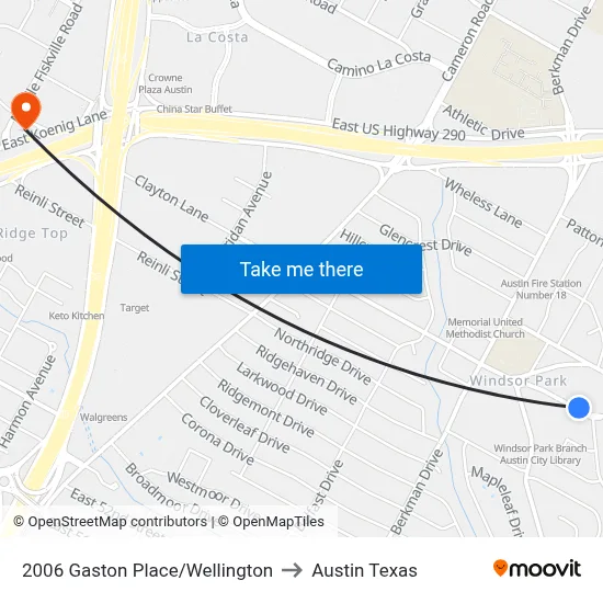 2006 Gaston Place/Wellington to Austin Texas map
