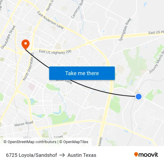6725 Loyola/Sandshof to Austin Texas map