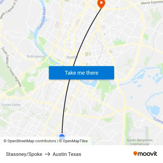 Stassney/Spoke to Austin Texas map