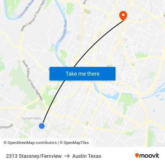 2313 Stassney/Fernview to Austin Texas map