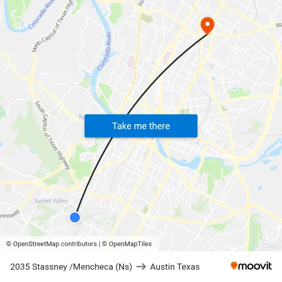 2035 Stassney /Mencheca (Ns) to Austin Texas map