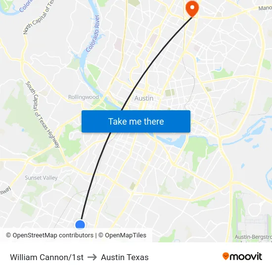 William Cannon/1st to Austin Texas map