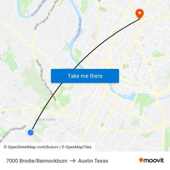 7000 Brodie/Bannockburn to Austin Texas map