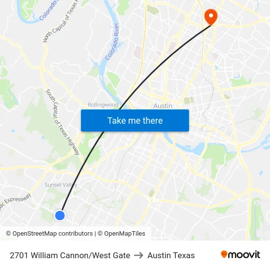2701 William Cannon/West Gate to Austin Texas map