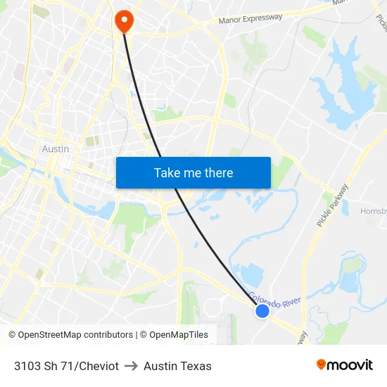 3103 Sh 71/Cheviot to Austin Texas map