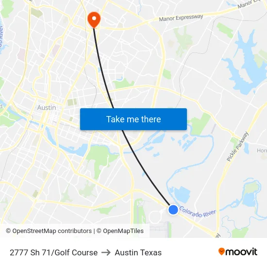 2777 Sh 71/Golf Course to Austin Texas map
