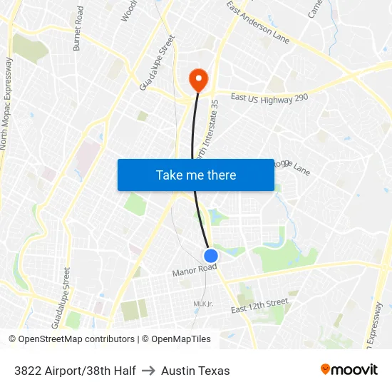 3822 Airport/38th Half to Austin Texas map