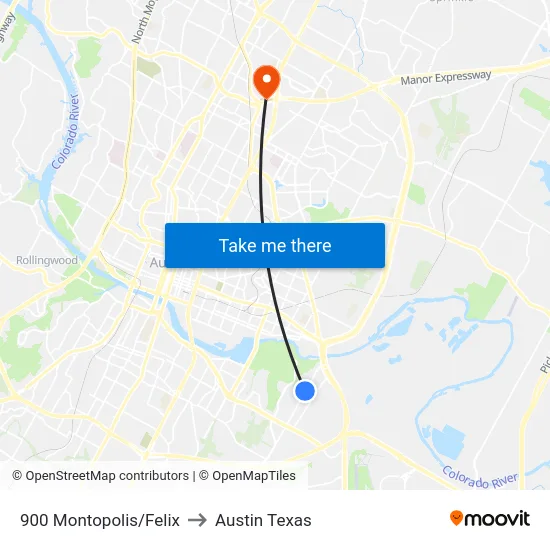 900 Montopolis/Felix to Austin Texas map