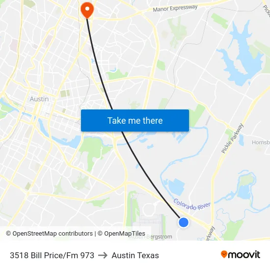 3518 Bill Price/Fm 973 to Austin Texas map