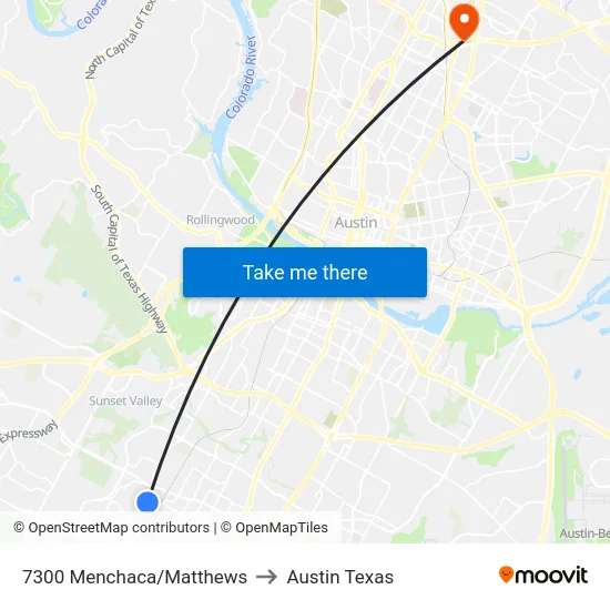 7300 Menchaca/Matthews to Austin Texas map