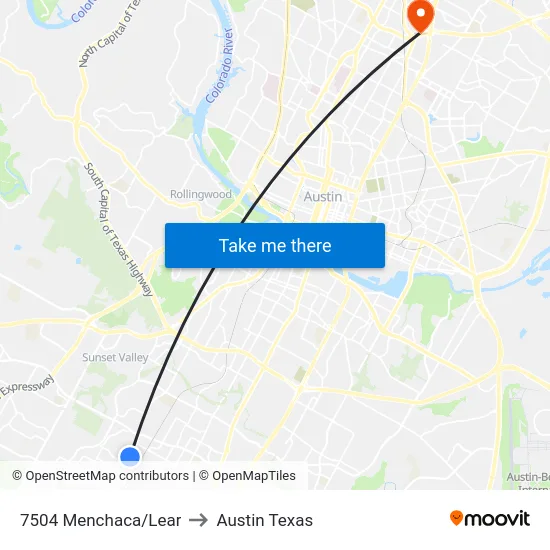7504 Menchaca/Lear to Austin Texas map