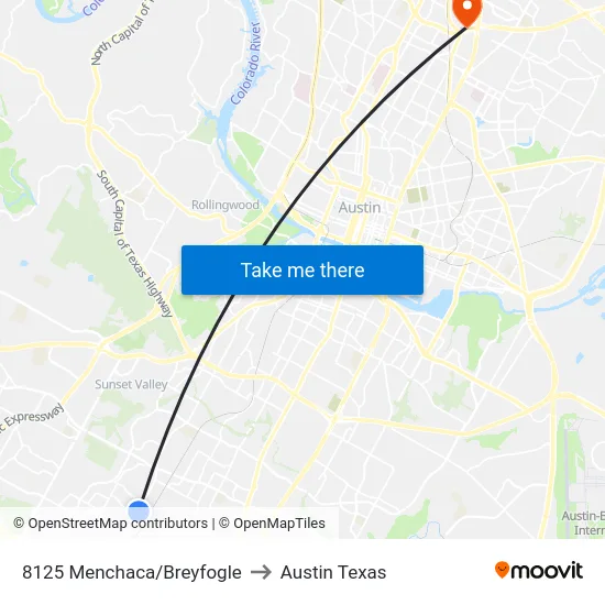 8125 Menchaca/Breyfogle to Austin Texas map