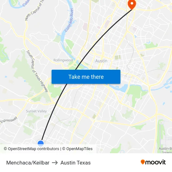 Menchaca/Keilbar to Austin Texas map