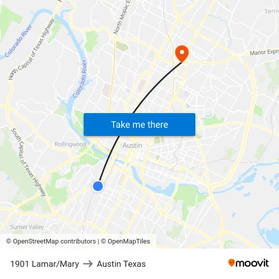 1901 Lamar/Mary to Austin Texas map