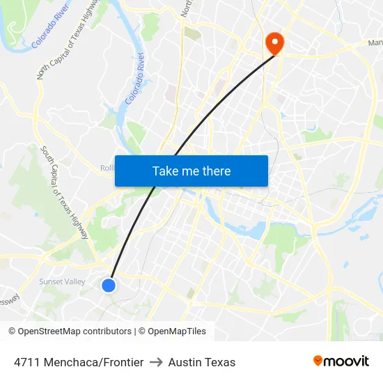 4711 Menchaca/Frontier to Austin Texas map