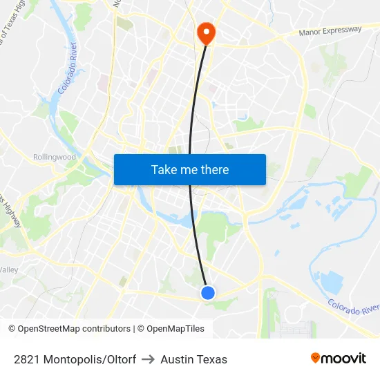 2821 Montopolis/Oltorf to Austin Texas map